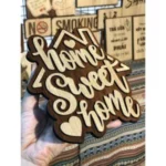 BẢNG, BIỂN GỖ DECOR. Gỗ MDF phủ Melamin 2 màu tương phản cắt laser. BGDC-PMV36