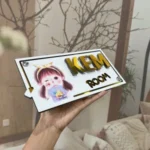 BIỂN SỐ NHÀ, SỐ PHÒNG cho Gia Đình. Alcorest Vàng gương + Mica trắng sần, Nội dung âm bản. BSN-PMV195.2